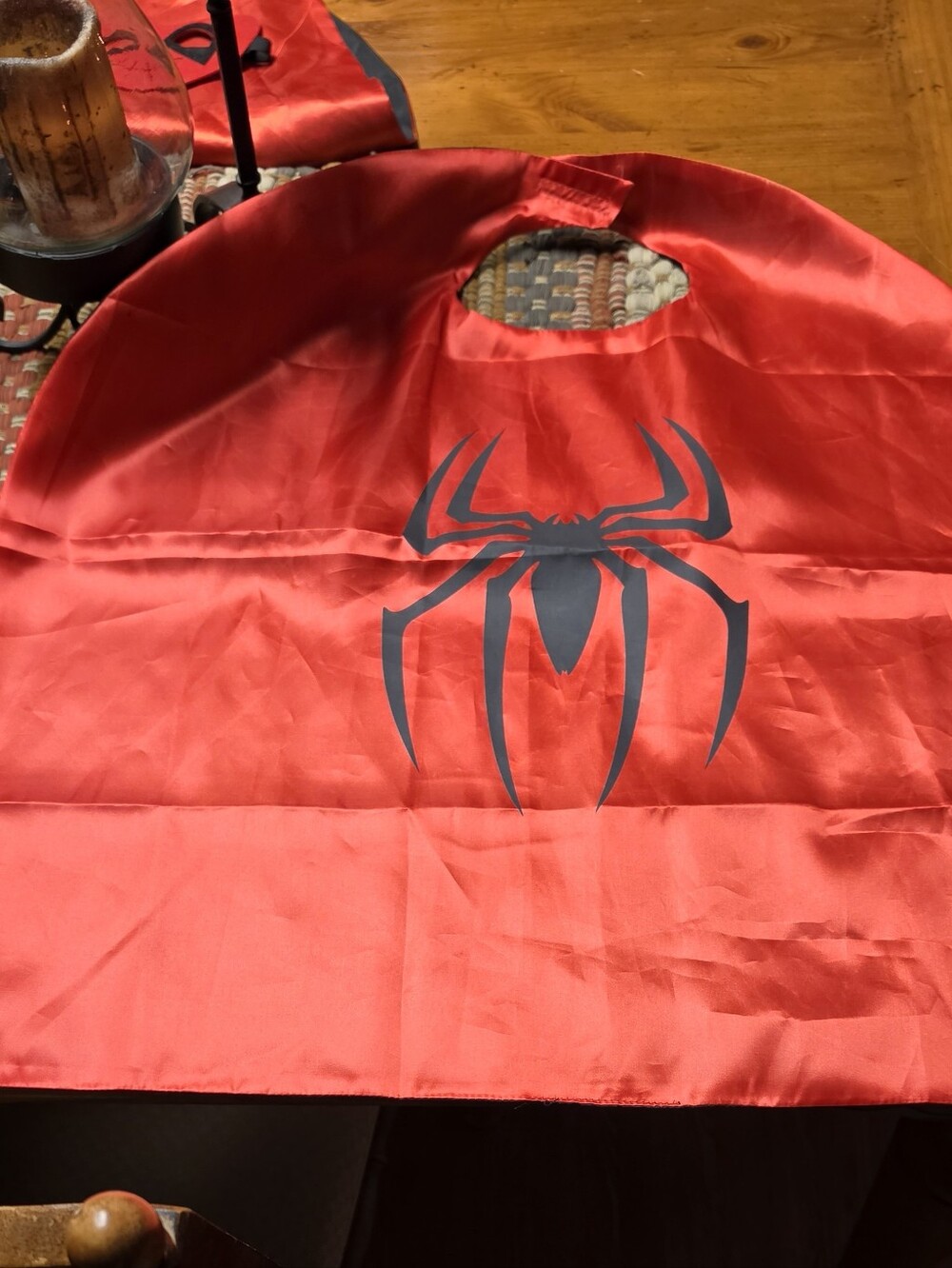 Marvel Red Bedding Panel with Black Spider Emblem